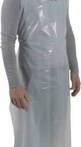 Tablier polyéthylène 80x110 cm pe 30 blanc en sachet (100)