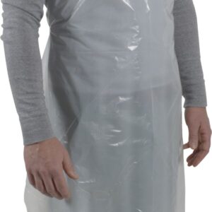 Tablier polyéthylène 80x130 cm pe 30 blanc en boite distributrice (100)