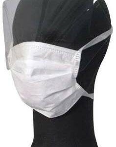 Masque splash imperméable anti-buée lanières visière 4 plis blanc (25)