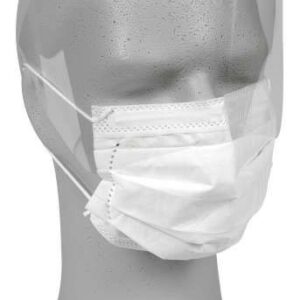 Masque splash imperméable anti-buée élastiques visière 4 plis blanc (25)