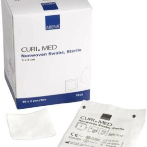 Curi-med compresses non-tissées stériles 5x5 cm 30g 2u/sac (100)